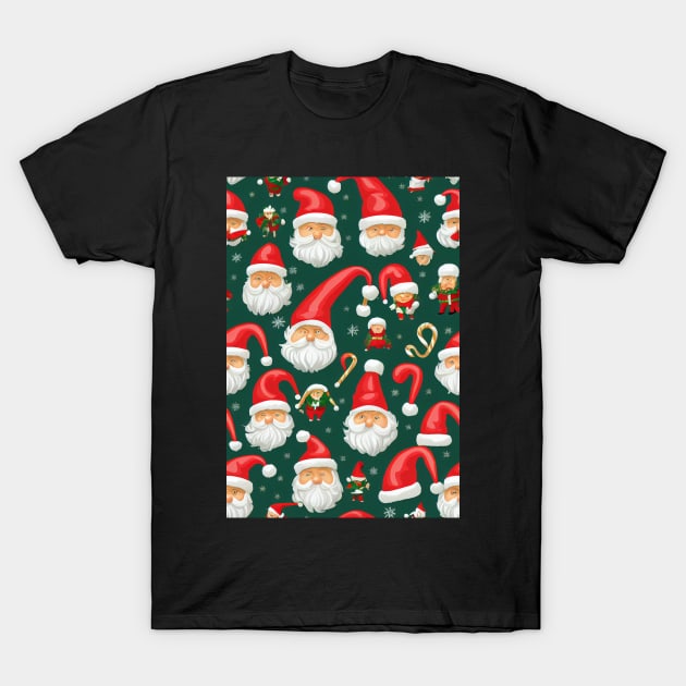 Christmas Seamless Pattern, Santa Claus #3 T-Shirt by Endless-Designs